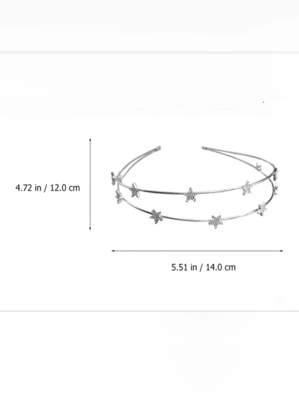 Star Double Row Headband Hairpiece in Silver BNIB